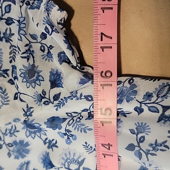 Xtraordinary Size S Blue Ditzy Floral Pattern Tiered Mini Dress, EUC - Picture 7 of 12